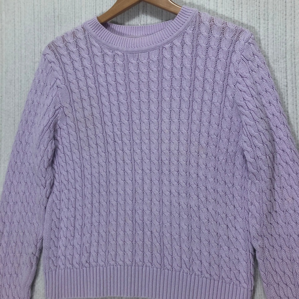 Mark Fore & Strike Cable Knit Sweater Womens‎ Medium Purple Pullover